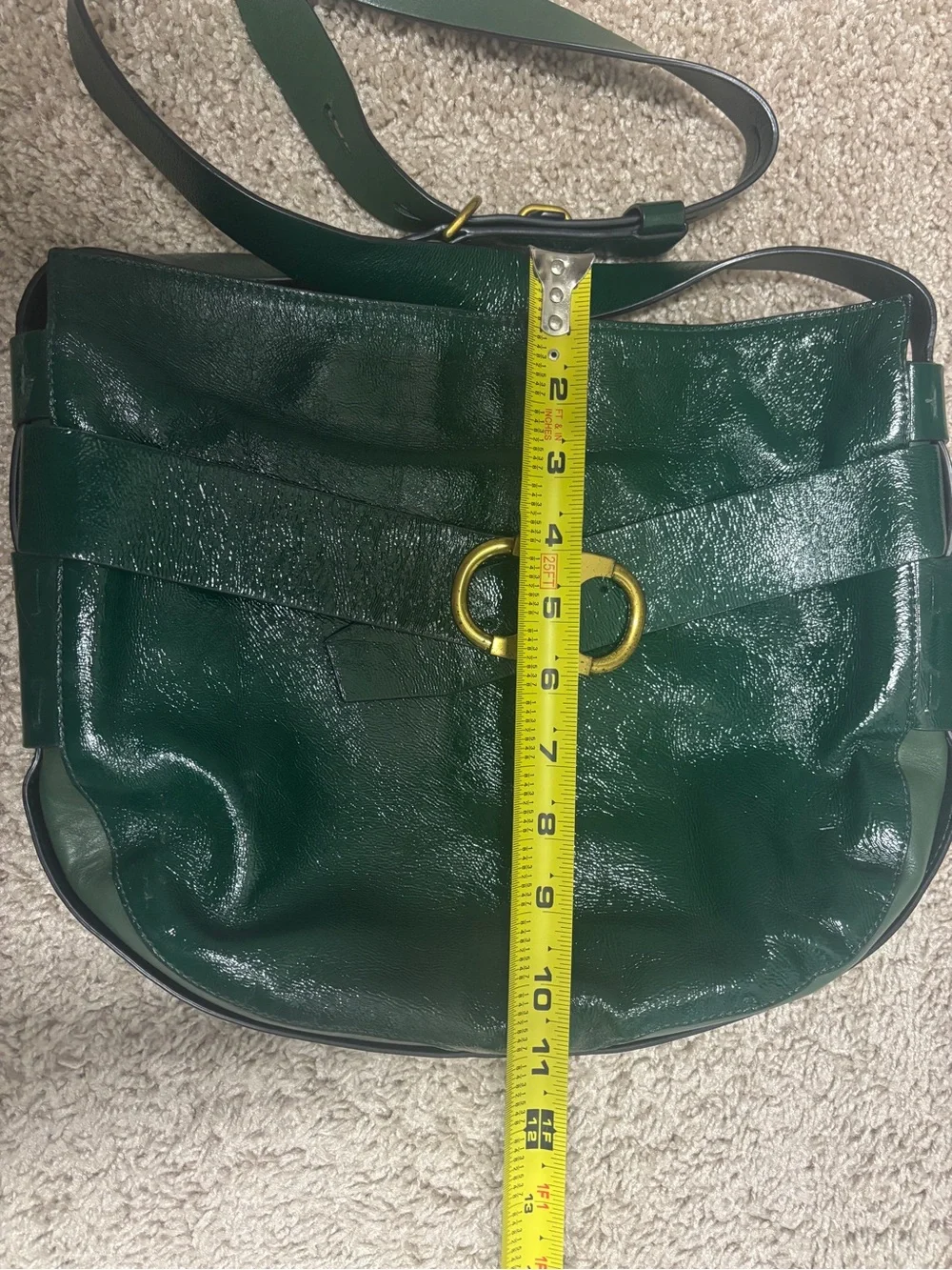 Tory Burch Gemini Link Green Patent Leather Crossbody Bag (circa 2016)